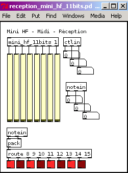 Réception des données de la Mini HF en PD.